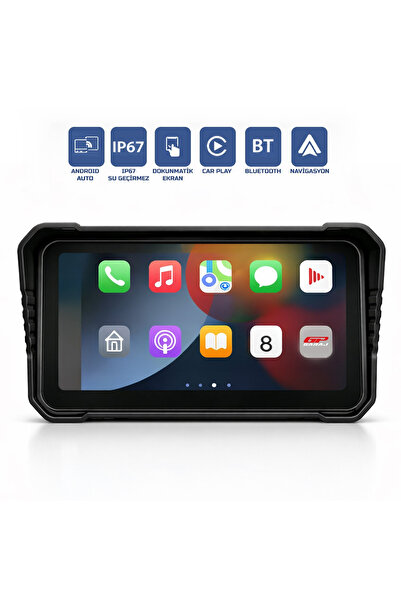 GP KOMPOZİT GP VOVEL M-790 6.25” Ekran Ön Arka Kameralı Motosiklet CarPlay Mu...