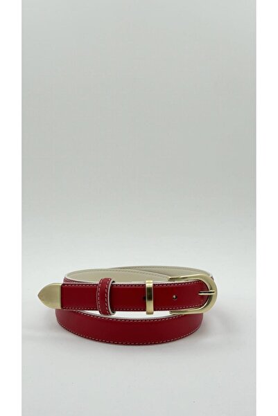 DERİMAY Women's Minimal Elegant Gold Three-Part Buckle Curved 2.5 cm Double C...