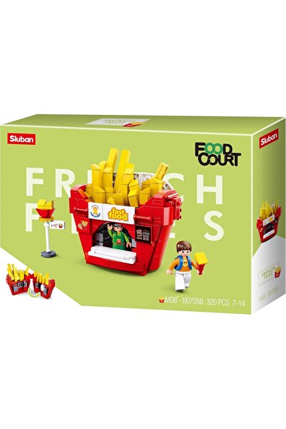 Sluban French Fries Shop Building Blocks Set with 320 Pieces and 2 Mini Figur...
