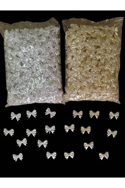 OEM Pearlescent Decorative Bows Perforated 3cmx2.3cm /500g Cream