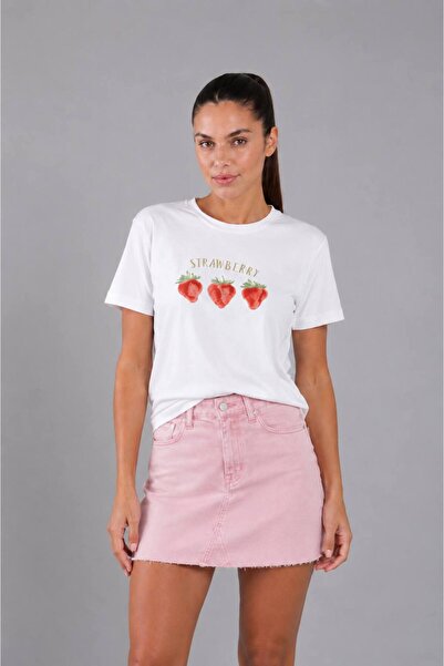 Noi Belis Crew Neck Printed Knitted T-Shirt Ss26Ts0079