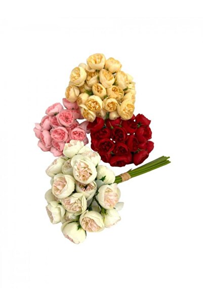 OEM Flori Artificiale Buchet 27 De Bujori Micuti Galben Inchis