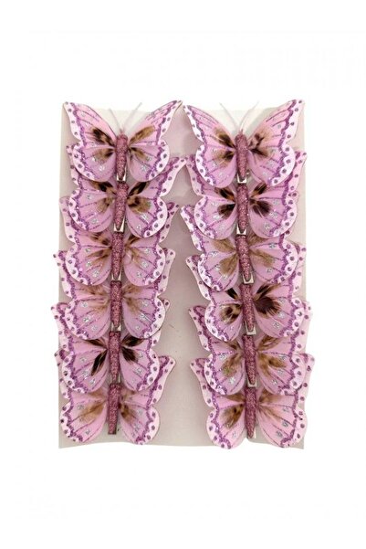 OEM Pink Feather Butterflies 12/ Top Bottom Set