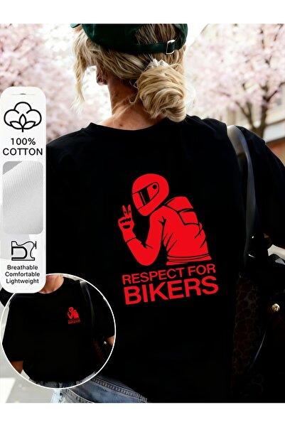 AEMİ Μπλουζάκι Unisex με στάμπα ποδηλάτου και λαιμόκοψη oversize