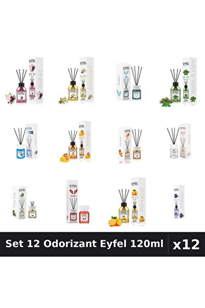 Eyfel Set 12 Odorizante Camera Betisoare, Angel, Bouquet, Bumbac, Cool Water,...