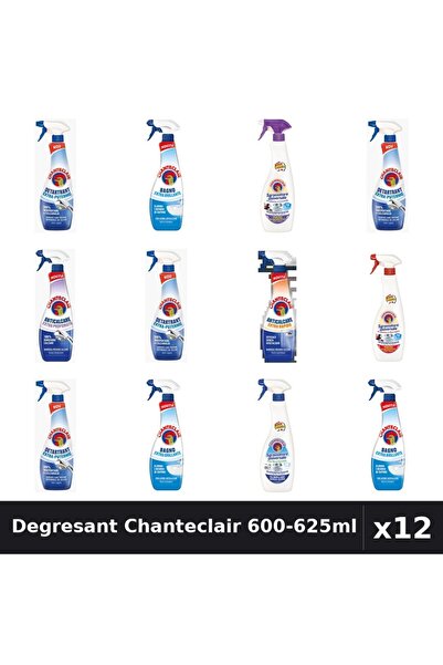 Chanteclair Set 12 Degresant Universal 600-625ml - 7 Arome, Detartrant, Antic...