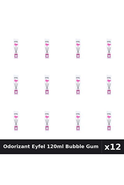 Eyfel Set 12 Odorizant Camera Betisoare - Bubble Gum, 120ml Parfum Intens