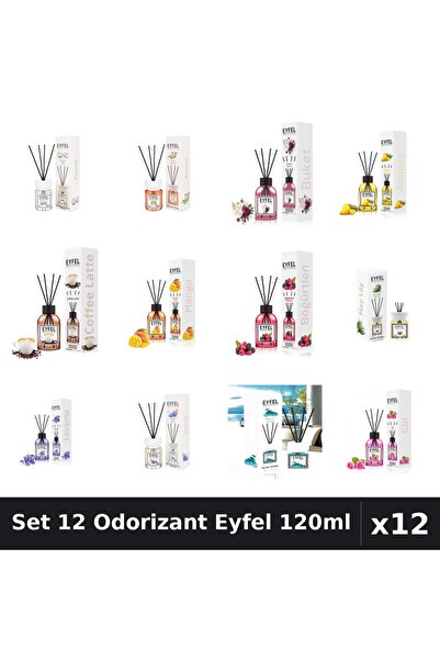 Eyfel Set 12 Odorizante Camera Betisoare, Acacia, Ananas, Bouquet, Bumbac, Ca...