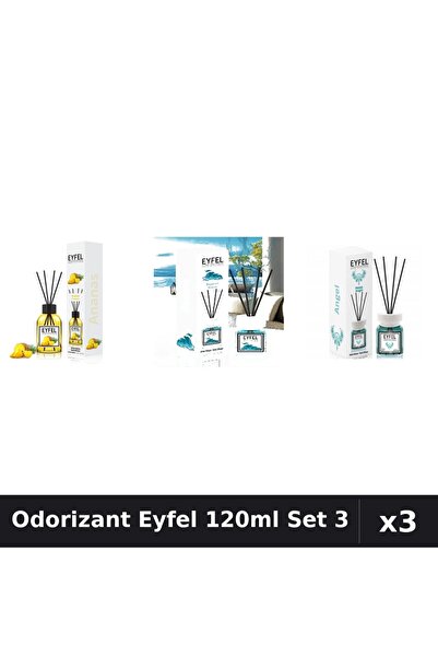 Eyfel Set 3 Odorizant Camera Betisoare 120ml - Ananas, Ocean, Angel