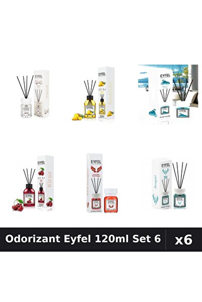 Eyfel Set 6 Odorizante Camera Betisoare - 6 Arome Asortate, 120ml Parfum