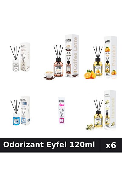 Eyfel Set 6 Odorizante Camera Betisoare - 6 Arome Asortate, 120ml Parfum