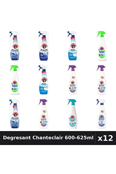 Chanteclair Set 12 Degresant Universal 600-625ml - 8 Arome, Detartrant, Antic...