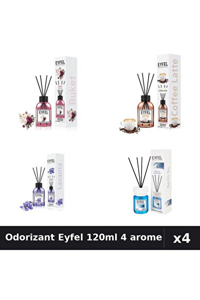 Eyfel Set 4 Odorizant Camera Betisoare 120ml - Bouquet, Cafea, Lavanda, Cool ...