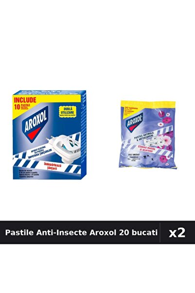 Aroxol Set 2 Pastile Anti-Insecte 20 Bucati - Protectie Eficienta Gandaci, Ta...