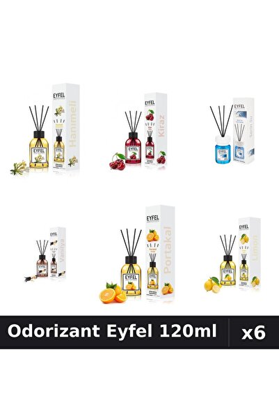 Eyfel Set 6 Odorizante Camera Betisoare - 6 Arome Asortate, 120ml Parfum