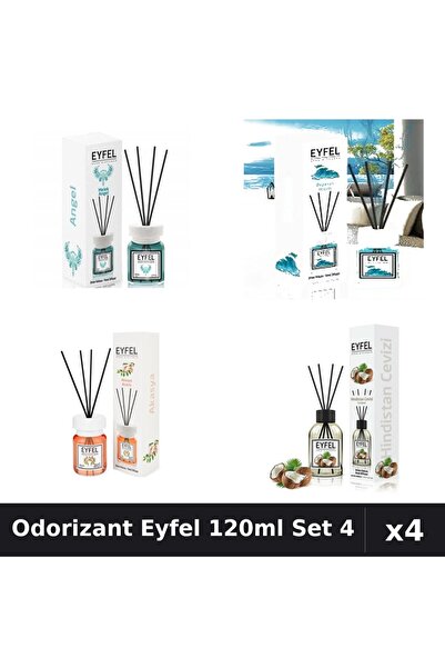 Eyfel Set 4 Odorizant Camera Betisoare 120ml - Angel, Ocean, Acacia, Nuca Cocos