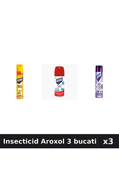 Aroxol Set 3 Spray Insecticid 100ml, 250ml, 580ml - Anti Gandaci, Tantari, Muste