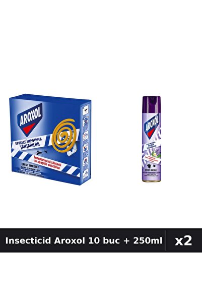 Aroxol Set 2 Insecticid - Pastile Anti-Insecte 10 buc + Spray 250ml - Protect...