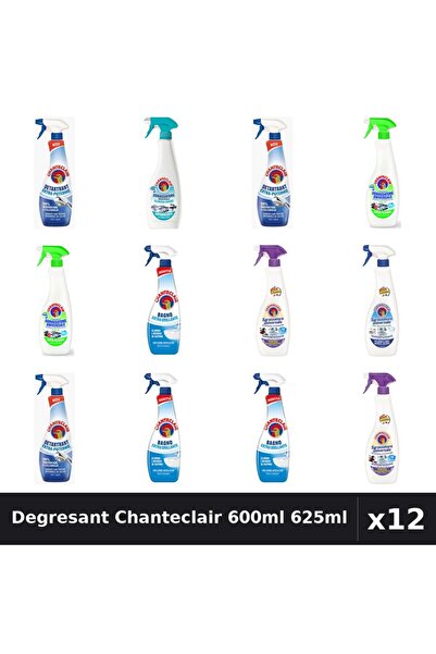 Chanteclair Set 12 Degresant Universal 600-625ml - 7 Arome, Detartrant, Antic...