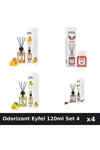 Eyfel Set 4 Odorizant Camera Betisoare 120ml - Mango, Red Dragon, Lamaie, Van...