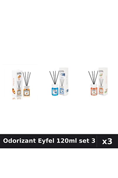 Eyfel Set 3 Odorizant Camera Betisoare 120ml - Piersică, Cool Water, Acacia