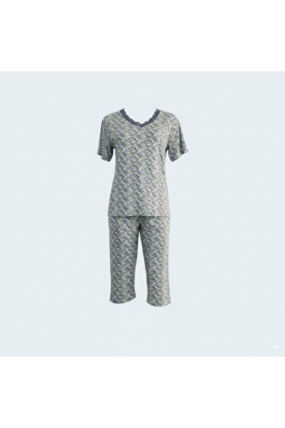 Generic Viscose Pajama Set with Capri Pants and Short-Sleeve Shirt - Made in ...