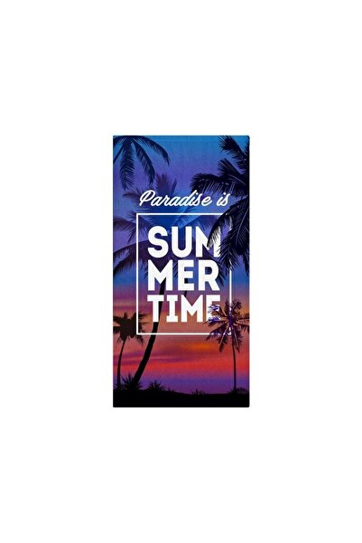 OEM Prosop Premium Albastru "SummerTime" pentru Plaja 150x75cm