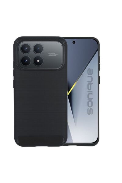 Sonique Θήκη Σιλικόνης Carbon Brushed Xiaomi Poco F8 Pro 5G Μαύρο