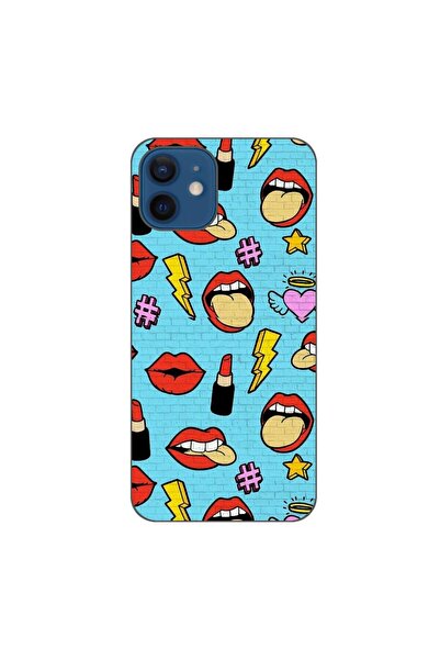 OEM Husa compatibila cu Apple iPhone 12 Silicon Gel Tpu Model Pop Art Lips