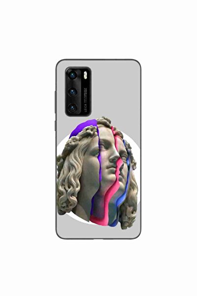 OEM Θήκη συμβατή με Huawei P40 από σιλικόνη gel TPU, μοντέλο Neon Ruins