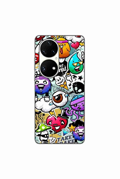 OEM Husa compatibila cu Huawei P50 Pro Silicon Gel Tpu Model Pop Art Graffiti