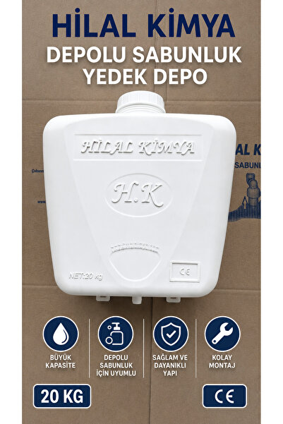 hilal kimya Depolu Sabunluk Sistemi Yedek Parçası - 20 KG Boş Depo BEYAZ ÜRET...
