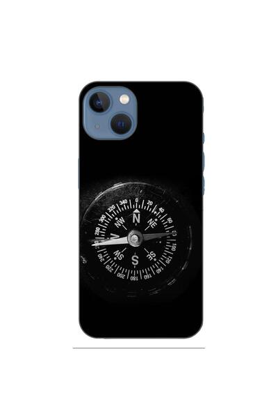 OEM Калъф, съвместим с Apple iPhone 13, силиконов гел TPU, с винтидж компасен...