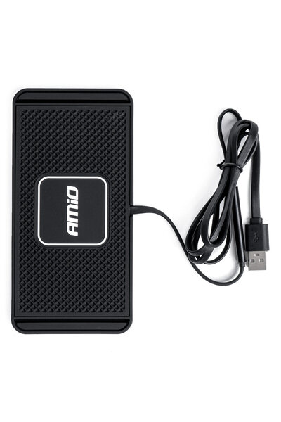 AMIO Incarcator wireless pentru masina, 15W, 3000 mA, cablu 1m, Negru, 158x78...