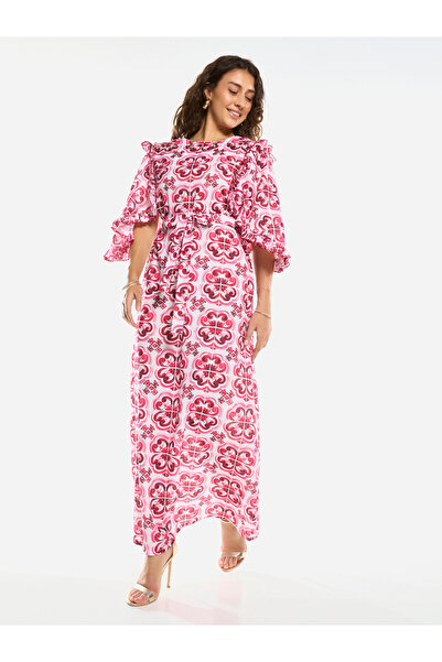 House of Moda By Styli Ornate Print Straight-Cut Maxi Dress