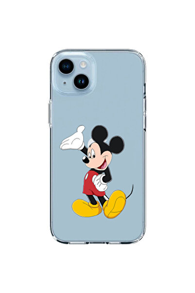 OEM Θήκη συμβατή με Apple iPhone 14 Plus, σιλικόνης, διαφανής, με σχέδιο Μίκυ...