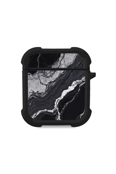 Sonique Θήκη Σιλικόνης Marble Series για AirPods 1/2 Μαύρο 02