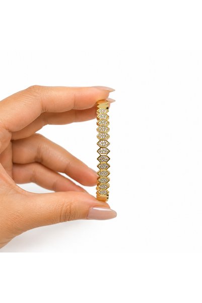 angelloop Zircon Stone Gold Bracelet-Stainless Steel