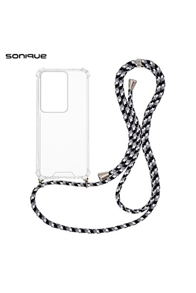Sonique Θήκη Σιλικόνης με Κορδόνι Armor Clear Realme C75 4G Rainbow Μαύρο