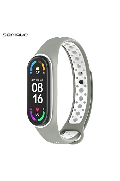 Sonique Λουράκι Σιλικόνης Sport για Xiaomi Mi Band 7 Γκρι / Λευκό