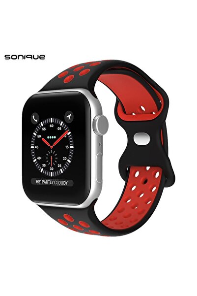 Sonique Λουράκι Σιλικόνης Sport για Apple Watch (38/40/41MM) Μαύρο / Κόκκινο