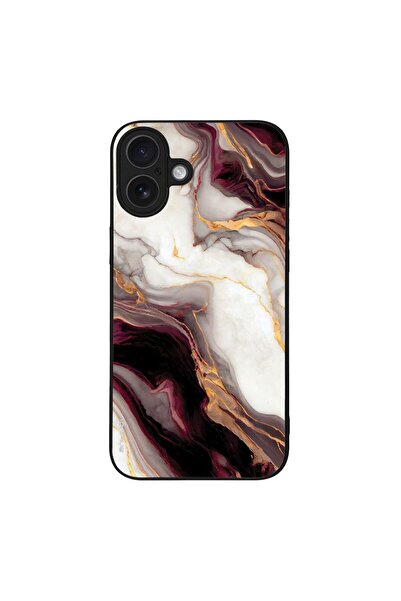 Sonique Θήκη Marble Series για Apple iPhone 16 Plus Μπορντώ