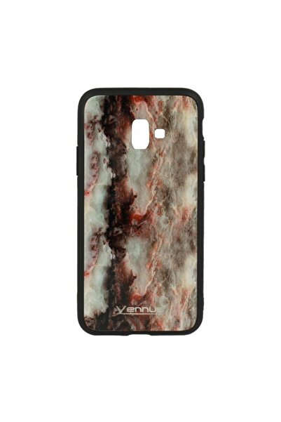 Samsung Θήκη Marble Glass Vennus Galaxy A6 Κόκκινο-Λευκό-Μαύρο