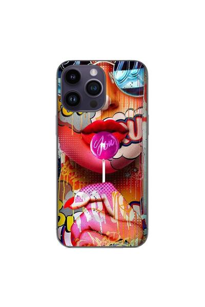 OEM Husa compatibila cu Apple iPhone 15 Pro Max Silicon Gel Tpu Model Pop Art...
