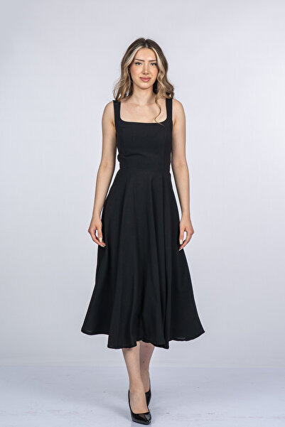 MissVina Mayra Premium Strappy Square Neck Long Midi Dress 50411