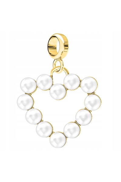 Larezo Charm, Model Inimă Ajurată, Inimă, Inaltime 14mm, Culoare Auriu Roz, A...