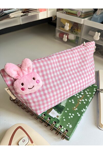 sumicorn Pembe Pötikareli Tavşan Detaylı Yıkanabilir Fermuarlı Tek Gözlü Bez ...