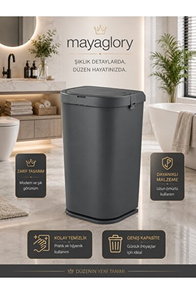 Mayaglory Mega Boy (50Litre) Otomatik Kapaklı Çamaşır Sepeti Koku Hapseden Ka...