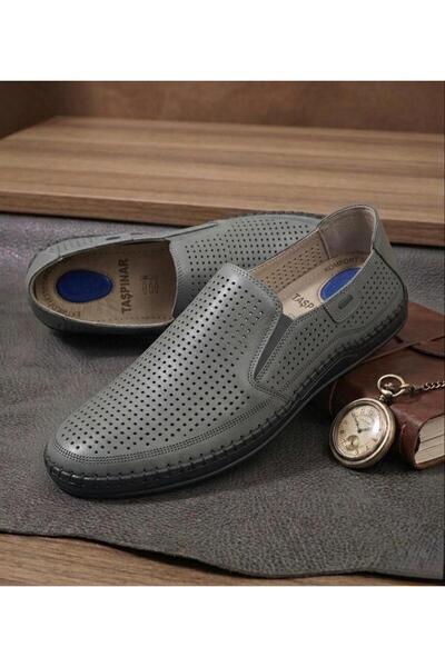 Taşpınar Ayakkabı 100% Genuine Leather Orthopedic Men's Summer Lightweight Co...