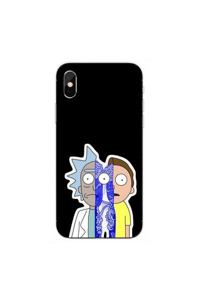 OEM Husa compatibila cu Apple iPhone X Silicon Gel Tpu Model Rick And Morty C...